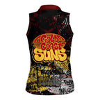 Gold Coast Suns Women Sleeveless Polo Shirt Urban Graffiti Street Art - Bold Abstract Spray Paint