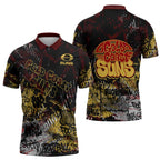 Gold Coast Suns Zipper Polo Shirt Urban Graffiti Street Art - Bold Abstract Spray Paint