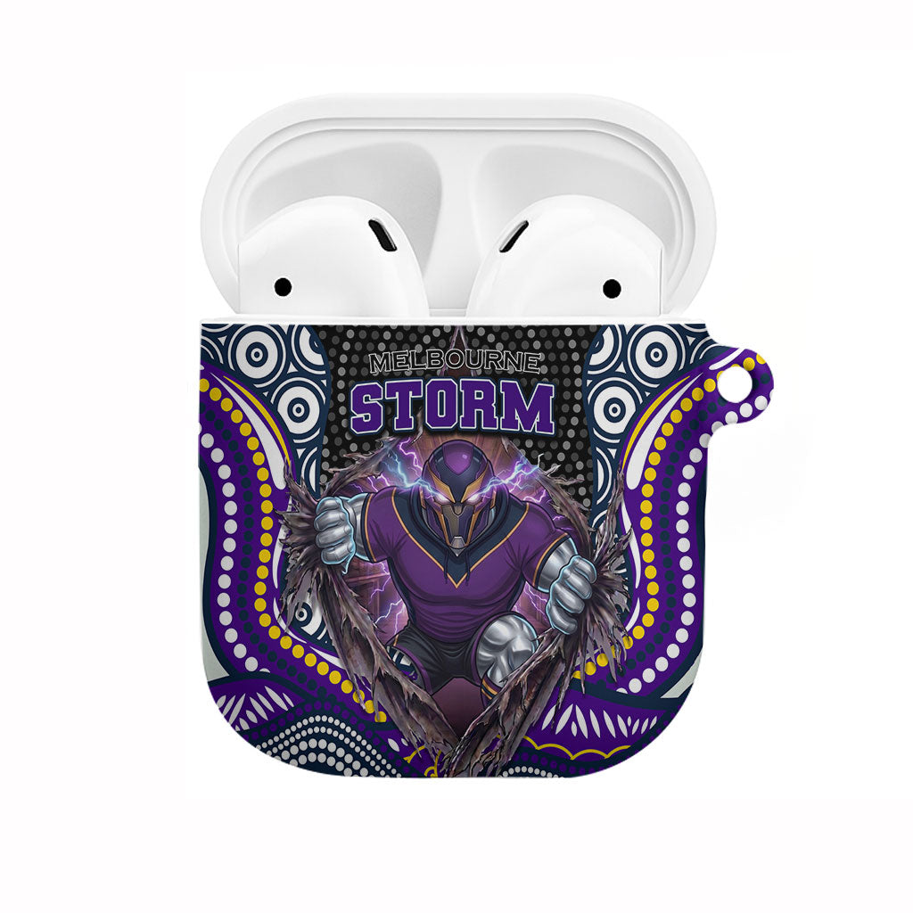Melbourne Storm AirPods Case The Scream of Lightning Eyes - Indigenous Dot Ripping Effect