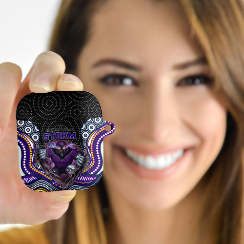 Melbourne Storm AirPods Case The Scream of Lightning Eyes - Indigenous Dot Ripping Effect