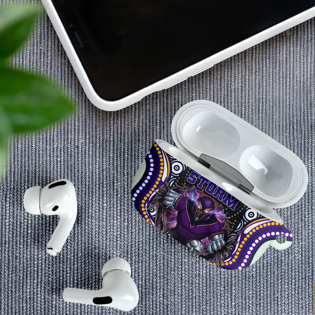 Melbourne Storm AirPods Case The Scream of Lightning Eyes - Indigenous Dot Ripping Effect