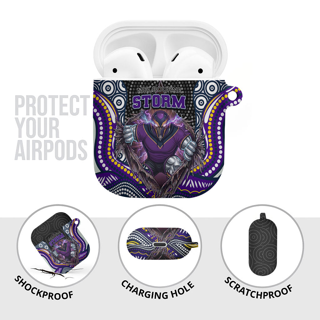 Melbourne Storm AirPods Case The Scream of Lightning Eyes - Indigenous Dot Ripping Effect