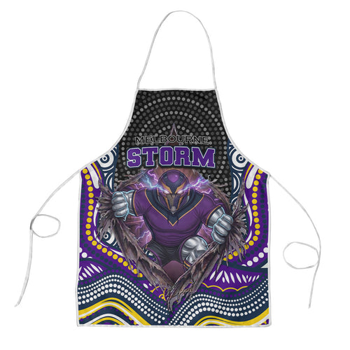 Melbourne Storm Apron The Scream of Lightning Eyes - Indigenous Dot Ripping Effect