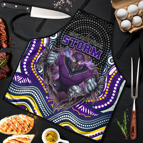 Melbourne Storm Apron The Scream of Lightning Eyes - Indigenous Dot Ripping Effect