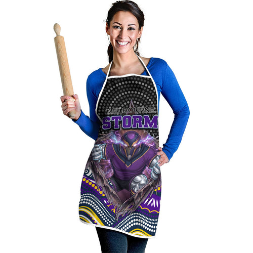 Melbourne Storm Apron The Scream of Lightning Eyes - Indigenous Dot Ripping Effect