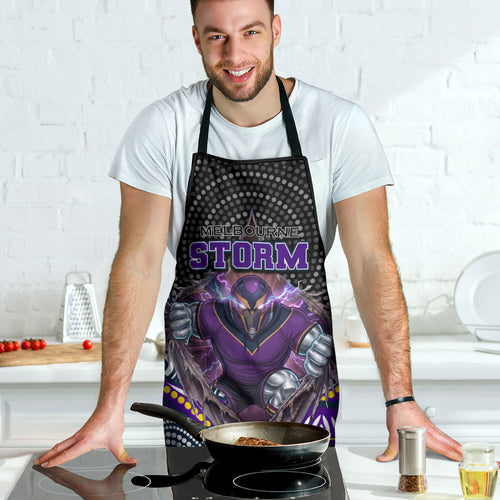 Melbourne Storm Apron The Scream of Lightning Eyes - Indigenous Dot Ripping Effect