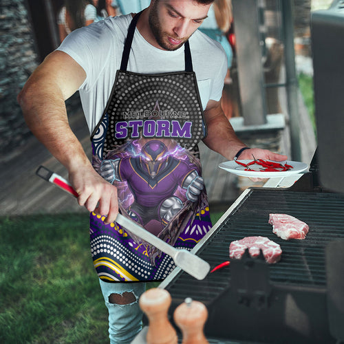 Melbourne Storm Apron The Scream of Lightning Eyes - Indigenous Dot Ripping Effect