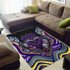 Melbourne Storm Area Rug The Scream of Lightning Eyes - Indigenous Dot Ripping Effect