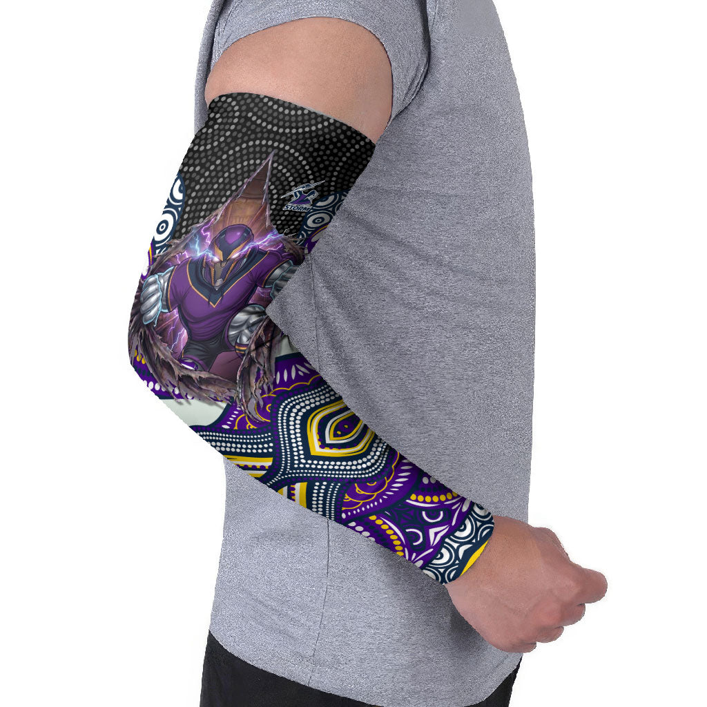 Melbourne Storm Arm Sleeves The Scream of Lightning Eyes - Indigenous Dot Ripping Effect