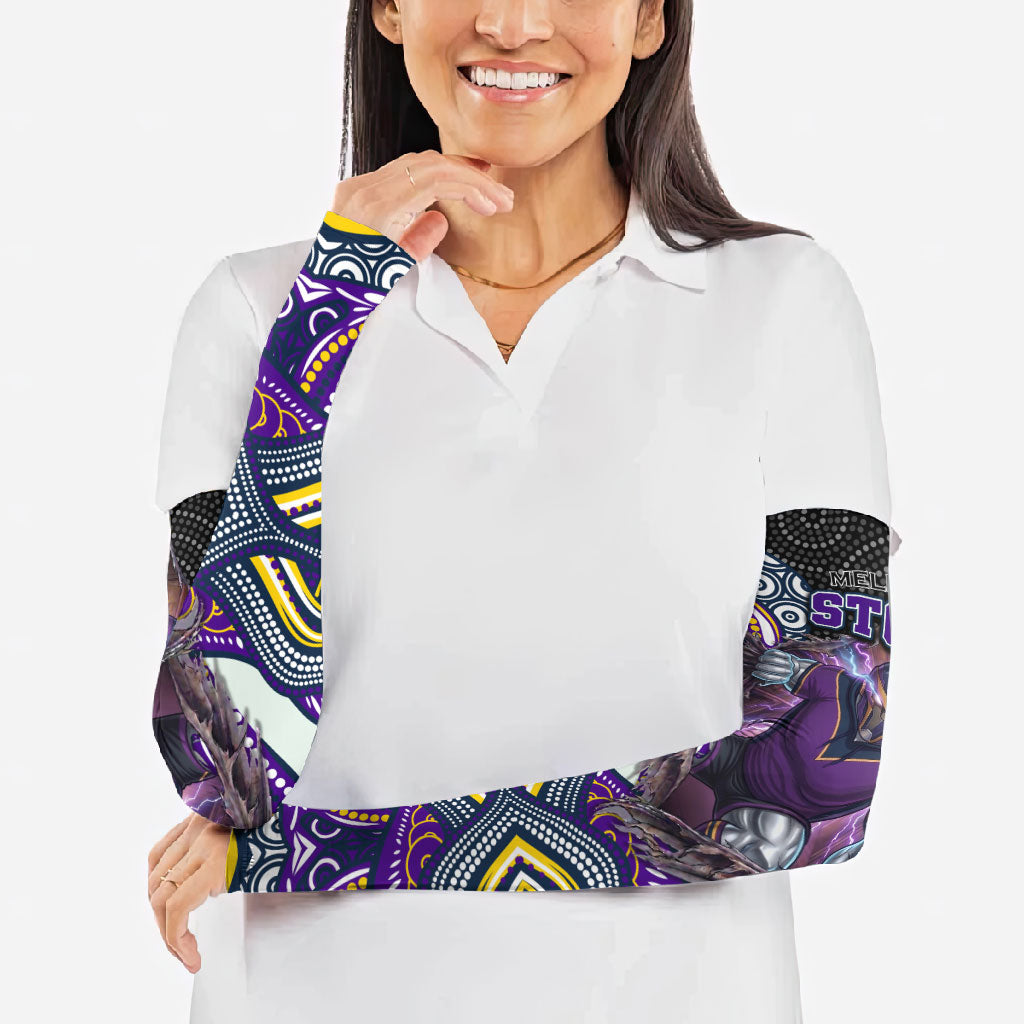 Melbourne Storm Arm Sleeves The Scream of Lightning Eyes - Indigenous Dot Ripping Effect