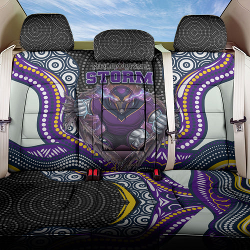 Melbourne Storm Back Car Seat Cover The Scream of Lightning Eyes - Indigenous Dot Ripping Effect