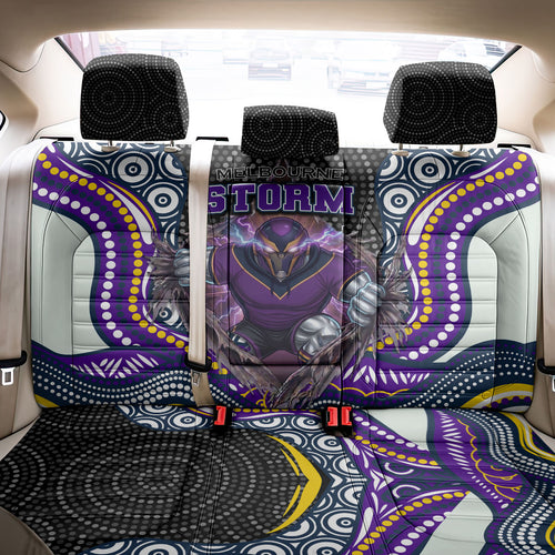 Melbourne Storm Back Car Seat Cover The Scream of Lightning Eyes - Indigenous Dot Ripping Effect
