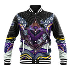 Melbourne Storm Baseball Jacket The Scream of Lightning Eyes - Indigenous Dot Ripping Effect