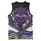 Melbourne Storm Basketball Jersey The Scream of Lightning Eyes - Indigenous Dot Ripping Effect