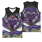 Melbourne Storm Basketball Jersey The Scream of Lightning Eyes - Indigenous Dot Ripping Effect