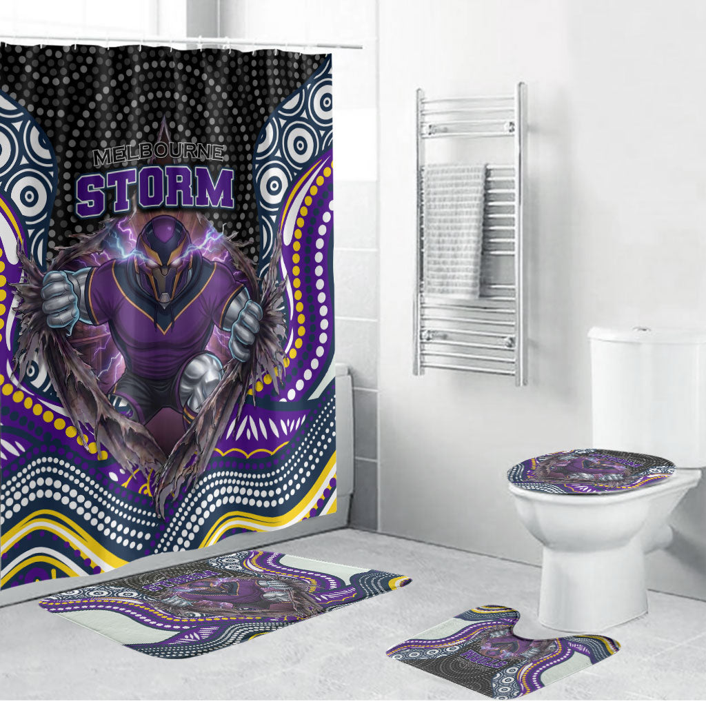 Melbourne Storm Bathroom Set The Scream of Lightning Eyes - Indigenous Dot Ripping Effect