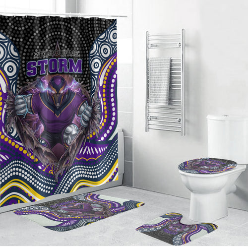 Melbourne Storm Bathroom Set The Scream of Lightning Eyes - Indigenous Dot Ripping Effect