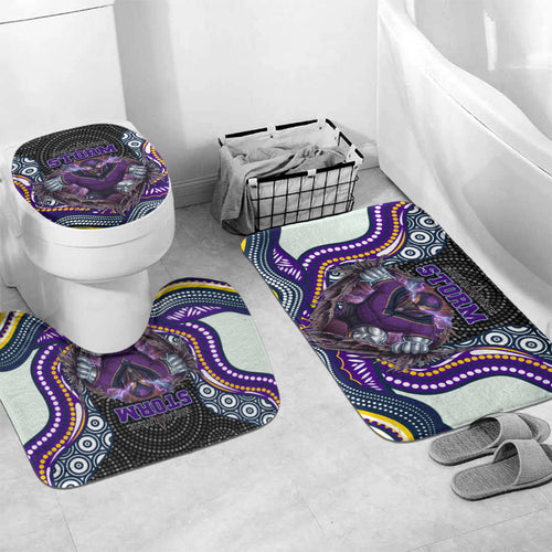Melbourne Storm Bathroom Set The Scream of Lightning Eyes - Indigenous Dot Ripping Effect