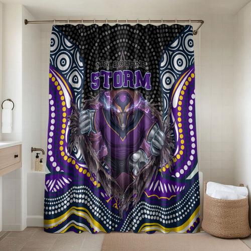 Melbourne Storm Bathroom Set The Scream of Lightning Eyes - Indigenous Dot Ripping Effect