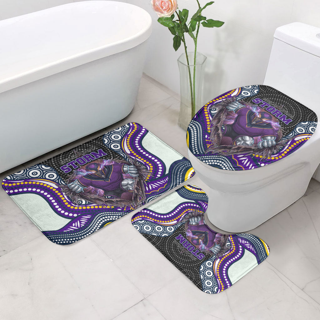 Melbourne Storm Bathroom Set The Scream of Lightning Eyes - Indigenous Dot Ripping Effect