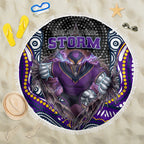 Melbourne Storm Beach Blanket The Scream of Lightning Eyes - Indigenous Dot Ripping Effect