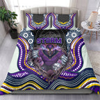 Melbourne Storm Bedding Set The Scream of Lightning Eyes - Indigenous Dot Ripping Effect