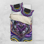 Melbourne Storm Bedding Set The Scream of Lightning Eyes - Indigenous Dot Ripping Effect