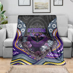 Melbourne Storm Blanket The Scream of Lightning Eyes - Indigenous Dot Ripping Effect