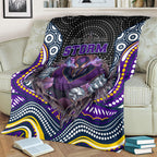Melbourne Storm Blanket The Scream of Lightning Eyes - Indigenous Dot Ripping Effect