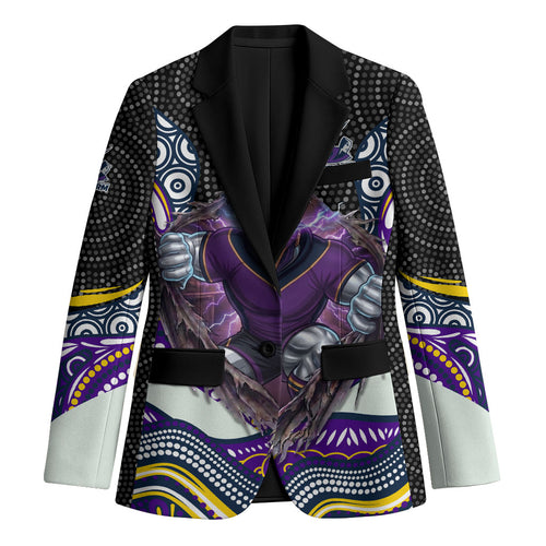 Melbourne Storm Blazer The Scream of Lightning Eyes - Indigenous Dot Ripping Effect