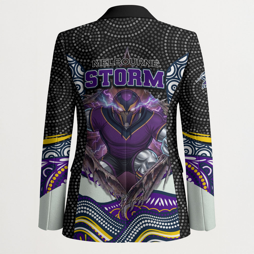 Melbourne Storm Blazer The Scream of Lightning Eyes - Indigenous Dot Ripping Effect