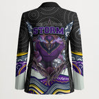 Melbourne Storm Blazer The Scream of Lightning Eyes - Indigenous Dot Ripping Effect