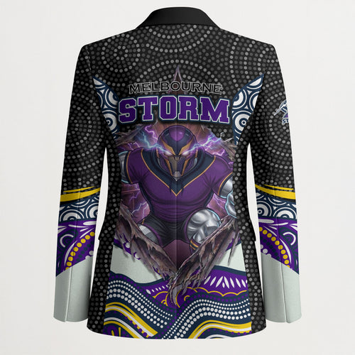 Melbourne Storm Blazer The Scream of Lightning Eyes - Indigenous Dot Ripping Effect