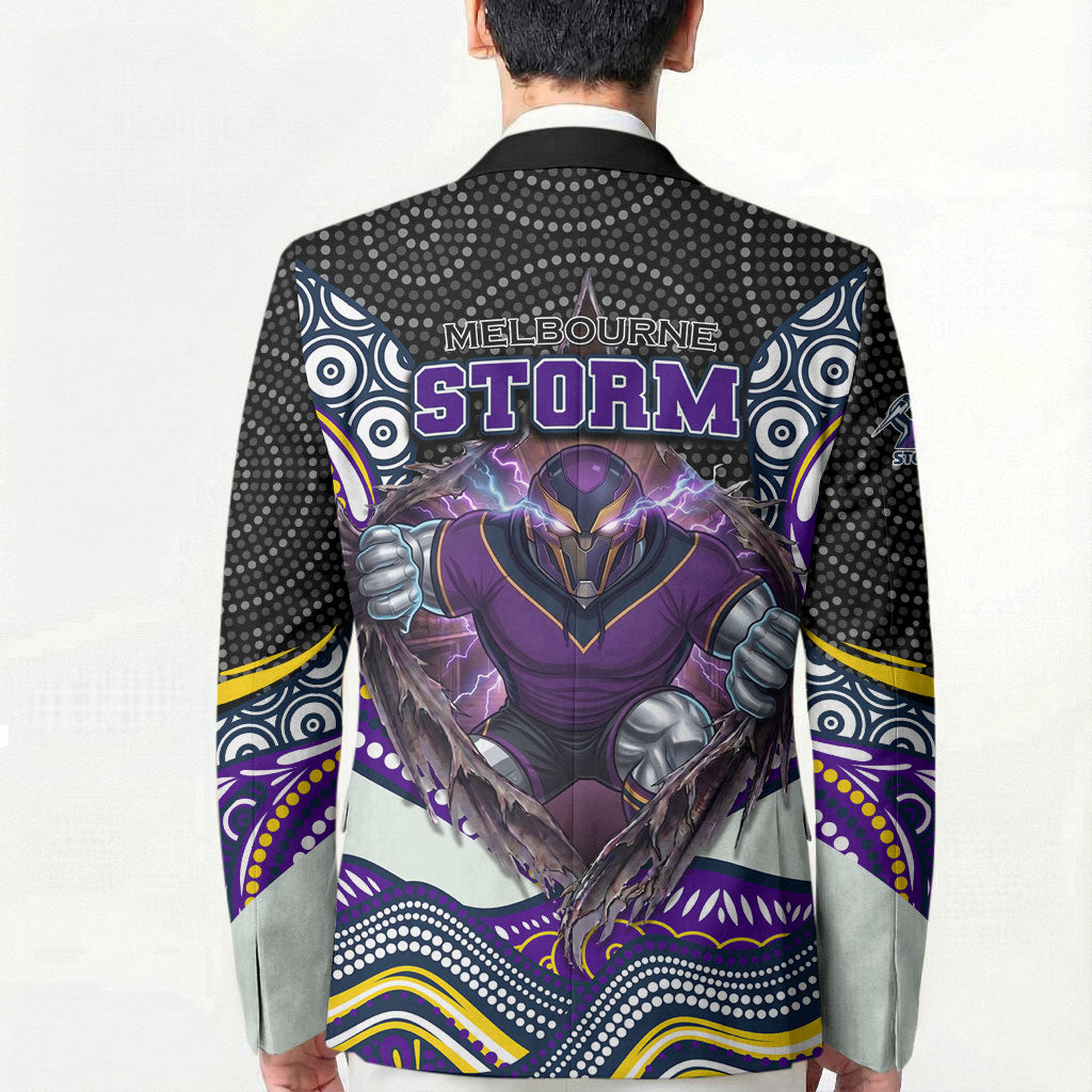 Melbourne Storm Blazer The Scream of Lightning Eyes - Indigenous Dot Ripping Effect