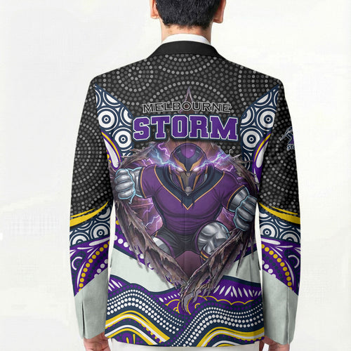 Melbourne Storm Blazer The Scream of Lightning Eyes - Indigenous Dot Ripping Effect