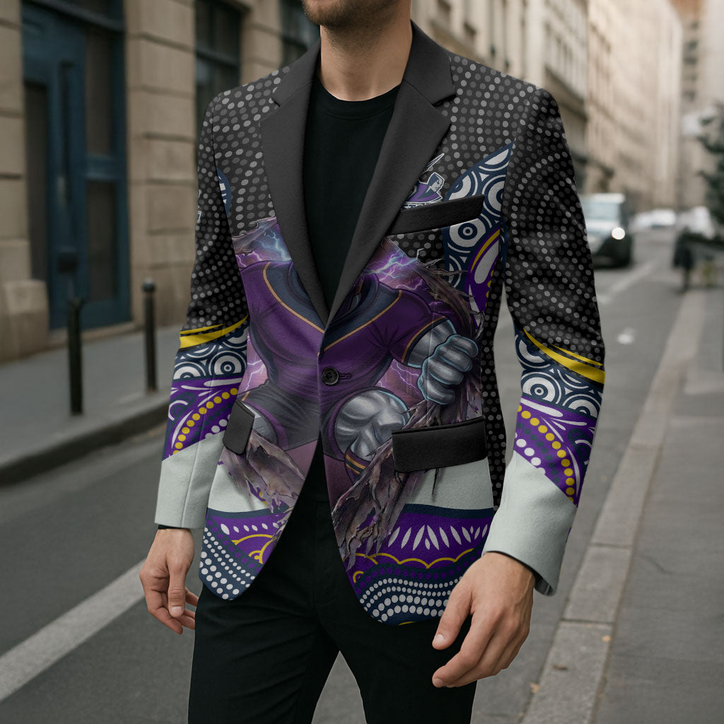 Melbourne Storm Blazer The Scream of Lightning Eyes - Indigenous Dot Ripping Effect
