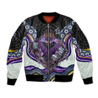 Melbourne Storm Bomber Jacket The Scream of Lightning Eyes - Indigenous Dot Ripping Effect