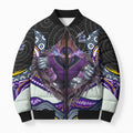 Melbourne Storm Bomber Puffer Jacket The Scream of Lightning Eyes - Indigenous Dot Ripping Effect