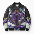 Melbourne Storm Bomber Puffer Jacket The Scream of Lightning Eyes - Indigenous Dot Ripping Effect