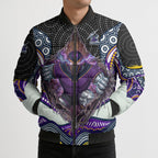 Melbourne Storm Bomber Puffer Jacket The Scream of Lightning Eyes - Indigenous Dot Ripping Effect