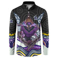 Melbourne Storm Button Sweatshirt The Scream of Lightning Eyes - Indigenous Dot Ripping Effect