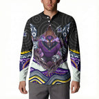Melbourne Storm Button Sweatshirt The Scream of Lightning Eyes - Indigenous Dot Ripping Effect