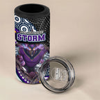 Melbourne Storm 4 in 1 Can Cooler Tumbler The Scream of Lightning Eyes - Indigenous Dot Ripping Effect