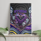 Melbourne Storm Canvas Wall Art The Scream of Lightning Eyes - Indigenous Dot Ripping Effect