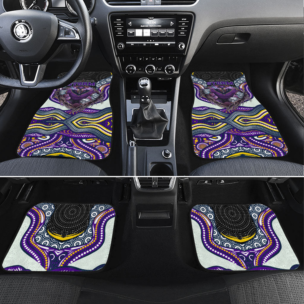Melbourne Storm Car Mats The Scream of Lightning Eyes - Indigenous Dot Ripping Effect