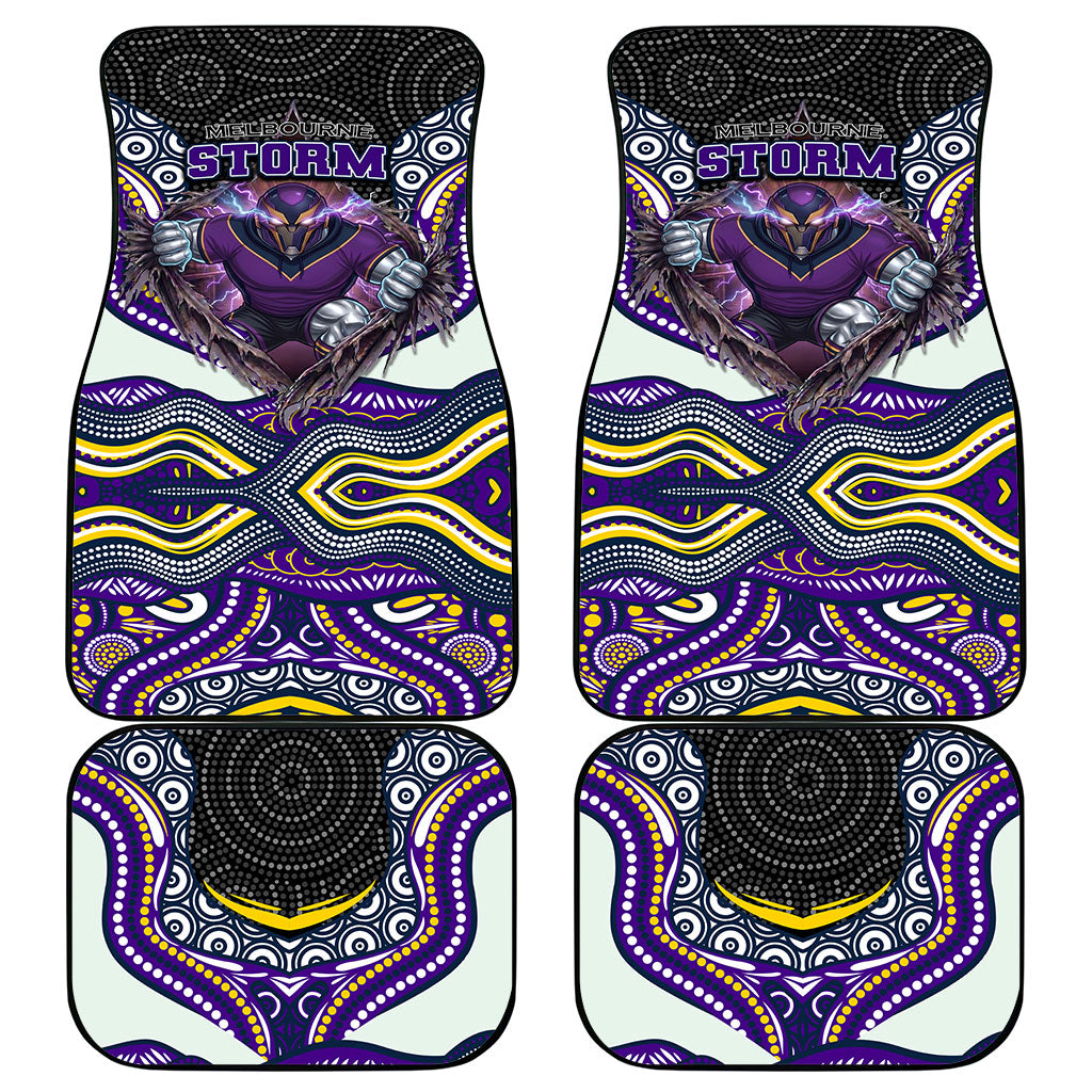 Melbourne Storm Car Mats The Scream of Lightning Eyes - Indigenous Dot Ripping Effect