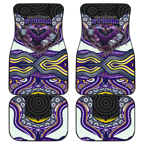 Melbourne Storm Car Mats The Scream of Lightning Eyes - Indigenous Dot Ripping Effect