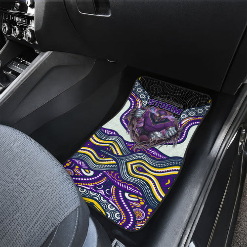 Melbourne Storm Car Mats The Scream of Lightning Eyes - Indigenous Dot Ripping Effect