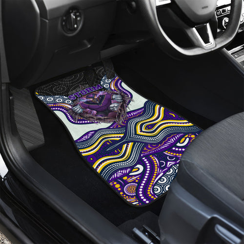 Melbourne Storm Car Mats The Scream of Lightning Eyes - Indigenous Dot Ripping Effect