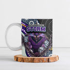 Melbourne Storm Ceramic Mug The Scream of Lightning Eyes - Indigenous Dot Ripping Effect